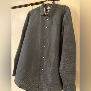 Alpine Swiss Black and Blue Patterned Shirt